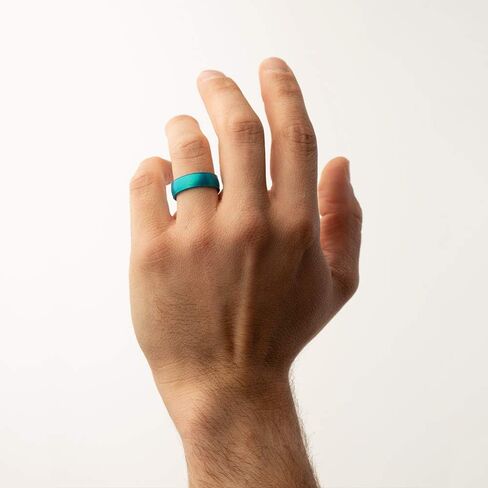 خاتم Enso Rings Elements الكلاسيكي المصنوع من السيليكون - مملوء بالنيزك - 6 in Kuwait