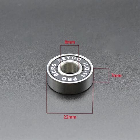 8 قطع 608 2RS محمل ILQ-11 8x22x7 برتقالي طويل السرعة عجلة تزلج مضمنة محمل تزلج سكوتر ناعم محمل فولاذي (8 قطع ILQ-11 أسود) in Saudi Arabia