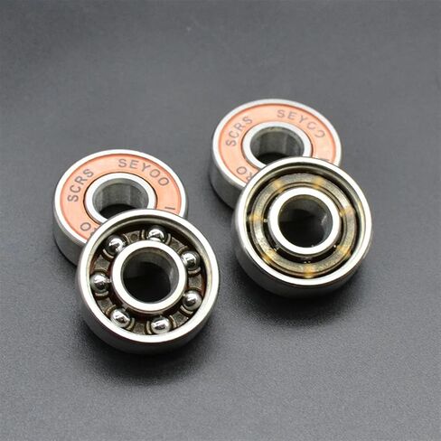 8 قطع 608 2RS محمل ILQ-11 8x22x7 برتقالي طويل السرعة عجلة تزلج مضمنة محمل تزلج سكوتر ناعم محمل فولاذي (8 قطع ILQ-11 أسود) in Saudi Arabia