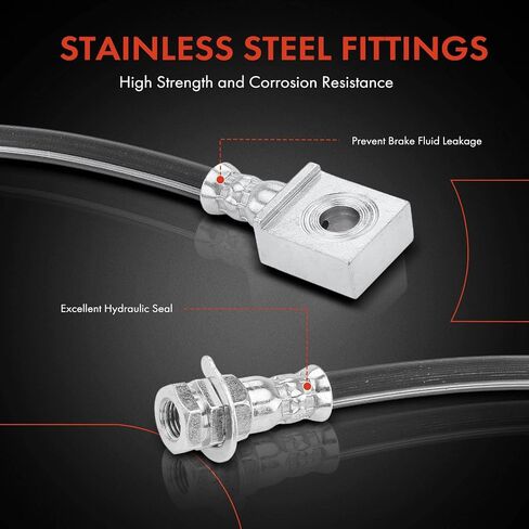 A-Premium Rear Driver and Passenger Brake Hydraulic Hose Compatible with Ford Models - E-450 Super Duty 2003 2004 2005 2006 2007 - Replace# 6C2Z2267MR(Pack of 2) in Saudi Arabia