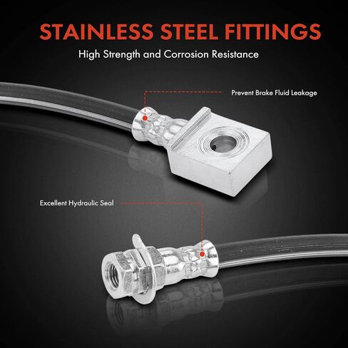 A-Premium Rear Driver and Passenger Brake Hydraulic Hose Compatible with Ford Models - E-450 Super Duty 2003 2004 2005 2006 2007 - Replace# 6C2Z2267MR(Pack of 2) in Saudi Arabia