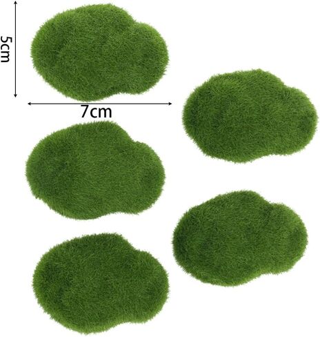 5Pcs Artificial Moss Rocks Green Moss Stones for Garden Crafting Simulation Crafts Foam Fake Rock DIY Landscape Decor 5x7cm in Saudi Arabia