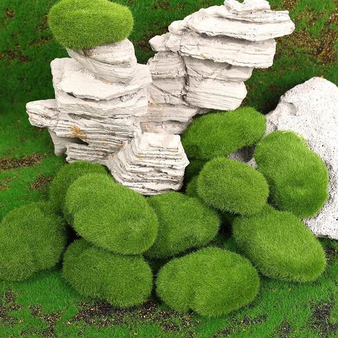 5Pcs Artificial Moss Rocks Green Moss Stones for Garden Crafting Simulation Crafts Foam Fake Rock DIY Landscape Decor 5x7cm in Saudi Arabia