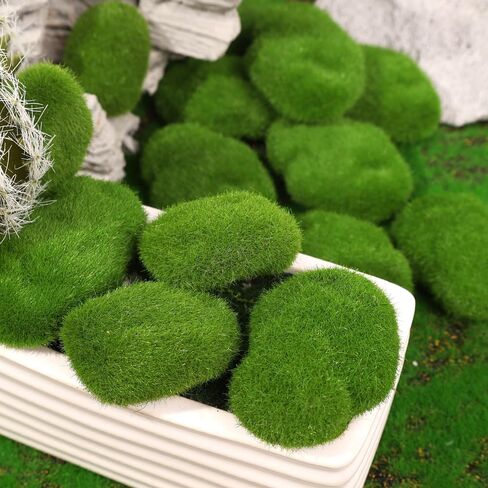 5Pcs Artificial Moss Rocks Green Moss Stones for Garden Crafting Simulation Crafts Foam Fake Rock DIY Landscape Decor 5x7cm in Saudi Arabia