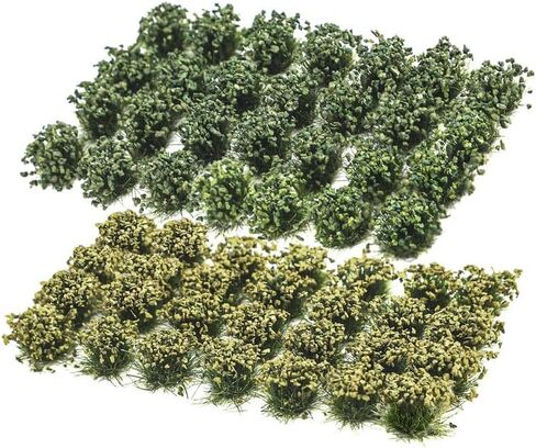 56pcs Miniature Green Bushy Tufts Lowland Shrubs Tuft Terrain Model Static Scenery for DIY Craft Train Landscape Railroad Scenery Sand Military Layout Model War Gaming Terrain in Saudi Arabia