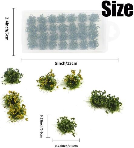 56pcs Miniature Green Bushy Tufts Lowland Shrubs Tuft Terrain Model Static Scenery for DIY Craft Train Landscape Railroad Scenery Sand Military Layout Model War Gaming Terrain in Saudi Arabia