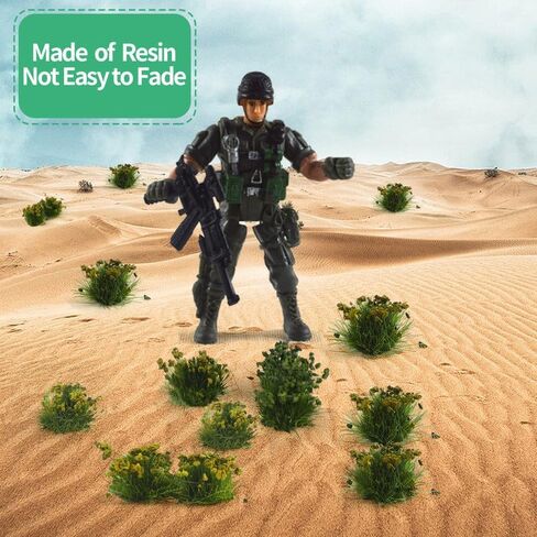 56pcs Miniature Green Bushy Tufts Lowland Shrubs Tuft Terrain Model Static Scenery for DIY Craft Train Landscape Railroad Scenery Sand Military Layout Model War Gaming Terrain in Saudi Arabia