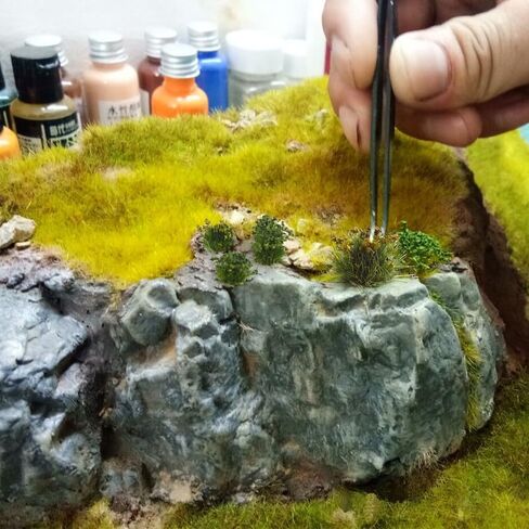 56pcs Miniature Green Bushy Tufts Lowland Shrubs Tuft Terrain Model Static Scenery for DIY Craft Train Landscape Railroad Scenery Sand Military Layout Model War Gaming Terrain in Saudi Arabia