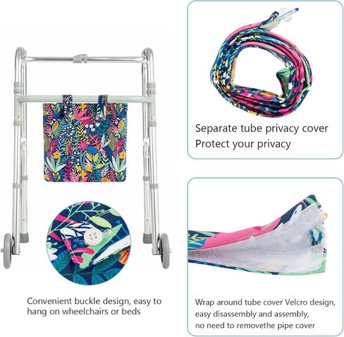 Catheter Bag Holder for 2000ml Catheter Bags,Catheter Bag Covers with Floral Pattern,Urine Bag with Adjustable Strap,Catheter Supplies for Urinary Incontinence Patients (Jasmine) in Kuwait