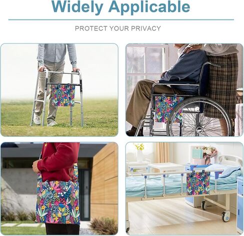 Catheter Bag Holder for 2000ml Catheter Bags,Catheter Bag Covers with Floral Pattern,Urine Bag with Adjustable Strap,Catheter Supplies for Urinary Incontinence Patients (Jasmine) in Kuwait