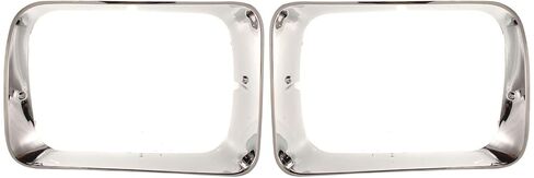 New Chrome Headlight Bezels Trim Set Direct Replacement for 1992-1993 Dodge D150 D250 D350 Truck W150 W250 W350 Ramcharger (Partslink Number CH2512118, CH2513118) in Saudi Arabia