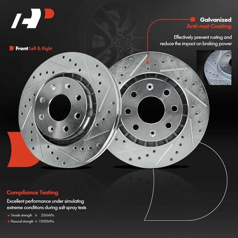 A-Premium 10.08 inch (256.00mm) Front Vented Disc Brake Rotors Compatible with Chevrolet, Suzuki, Pontiac Models - Spark, Spark EV, Aveo, Aveo5, Swift, Swift+, Wave, Wave5, G3, G3 Wave, 2-PC Set in Saudi Arabia