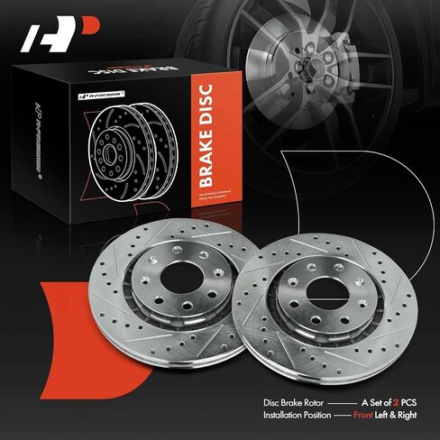 A-Premium 10.08 inch (256.00mm) Front Vented Disc Brake Rotors Compatible with Chevrolet, Suzuki, Pontiac Models - Spark, Spark EV, Aveo, Aveo5, Swift, Swift+, Wave, Wave5, G3, G3 Wave, 2-PC Set in Saudi Arabia