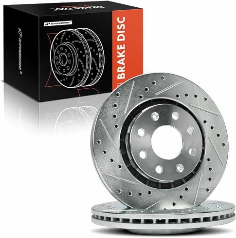 A-Premium 10.08 inch (256.00mm) Front Vented Disc Brake Rotors Compatible with Chevrolet, Suzuki, Pontiac Models - Spark, Spark EV, Aveo, Aveo5, Swift, Swift+, Wave, Wave5, G3, G3 Wave, 2-PC Set in Saudi Arabia
