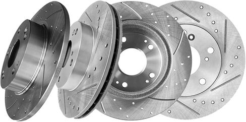 PM Auto Set of 4 Front 262mm-Rear 260mm Drilled Slotted Brake Disc Rotors For 2006-2011 Honda Civic in Saudi Arabia