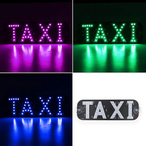 لافتة ضوء سيارة أجرة LED، أضواء مؤشر LED للكابينة العلوية، مصباح للزجاج الأمامي ديكور مع أكواب شفط، أزرق in Kuwait