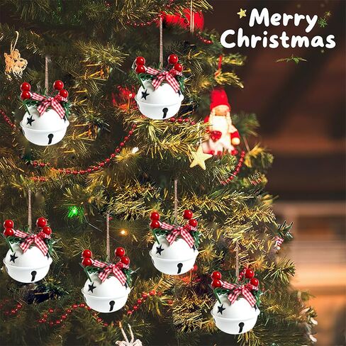 18 قطعة من زخارف أجراس عيد الميلاد باللون الأحمر والأبيض والأخضر، قلادة أجراس شجرة عيد الميلاد، لوازم حفلات أعياد الميلاد لتزيين شجرة عيد الميلاد، إكليل، زخرفة تذكارية للنافذة (مزيج الجرس) in Kuwait