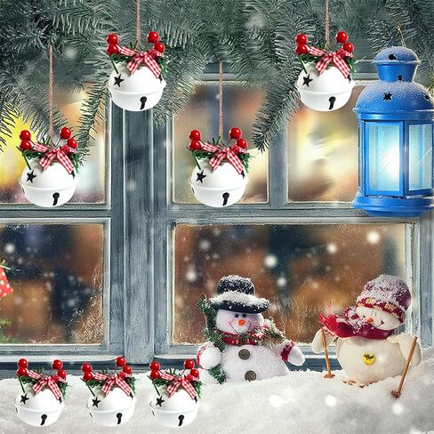 18 قطعة من زخارف أجراس عيد الميلاد باللون الأحمر والأبيض والأخضر، قلادة أجراس شجرة عيد الميلاد، لوازم حفلات أعياد الميلاد لتزيين شجرة عيد الميلاد، إكليل، زخرفة تذكارية للنافذة (مزيج الجرس) in Kuwait