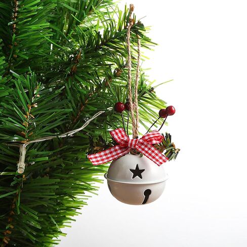 18 قطعة من زخارف أجراس عيد الميلاد باللون الأحمر والأبيض والأخضر، قلادة أجراس شجرة عيد الميلاد، لوازم حفلات أعياد الميلاد لتزيين شجرة عيد الميلاد، إكليل، زخرفة تذكارية للنافذة (مزيج الجرس) in Kuwait