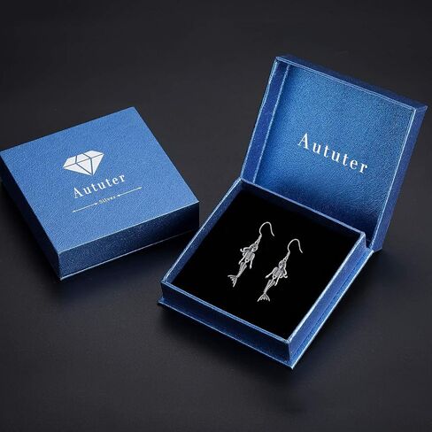 925 Sterling Silver Skeleton Earrings Skull Earrings Black Mermaid Jewelry Gothic Dangle Earrings Gifts in Saudi Arabia