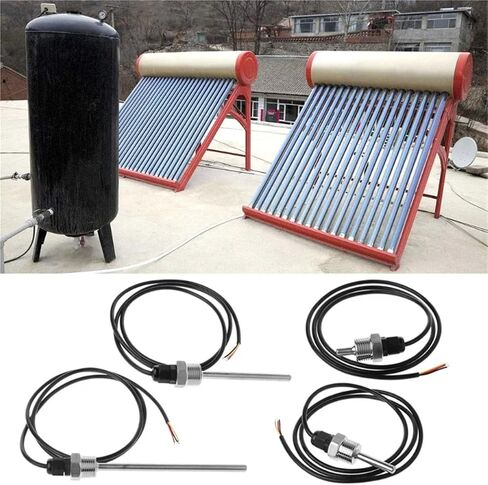 PT1000， Pt100 Temperature Sensor SUS304 Housing Platinum Resistance BSPT G1/2" Thread Probe Solar Specific Blind Pipe Water Tank(Pt1000 Probe 100mm) in Saudi Arabia