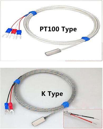 Stainless Steel PT100K Pasted Type Surface Measurement Patch Temperature Sensor 1-20m Shielded Cable 3 Wire Thermal Resistance(K-Type-Cable 10m) in Saudi Arabia