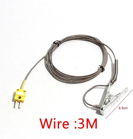 Furnace Temperature Sensor 6.5CM Clamp Thermocouple Tunnel Turnace K-Type Metal Shielded Wire/Niacinamide Wire 1-5M(Shielded Wire 1M) in Saudi Arabia