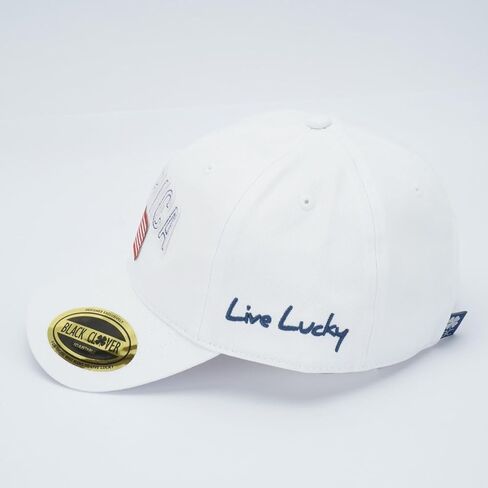 Black Clover Standard Crew 1 Adjustable Hat, White hat/3D Stitch Lettering/American Flag Woven Patch in Kuwait