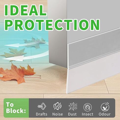 مانع تسرب الطقس - شريط ختم الباب لجانب إطار الباب، النافذة، ختم الجزء السفلي لباب الدش، سدادة باب سيليكون لاصقة قوية لمقاومة الطقس وتقليل الضوضاء، أسود 1.4 بوصة in Kuwait