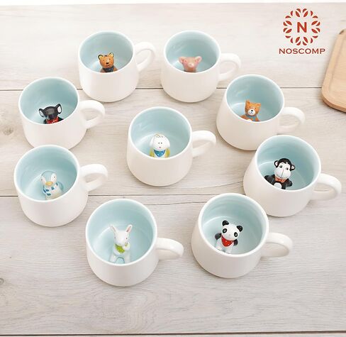3D Animal Cup Coffee Mug Comes With A Cute Inside Creative Morning Mug Animal Cup For Hot And Cold Tea Milk Coffee Perfect For Kids Decorations Best Office Cup (Cat) (Ceramic), 400 ML in Saudi Arabia