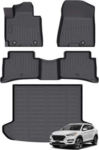Floor Mats & Cargo Liner for Hyundai Tucson 2016 2017 2018 2019 2020 2021, All Weather TPE Rubber Floor Liner for Tucson, Waterproof Anti-Slip Full Set Floor Mats, Front, Rear, Trunk Mats in Saudi Arabia