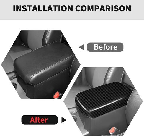 RT-TCZ Center Console Cover Armrest Box Trim Cover Decoration Interior Accessories for Toyota 4Runner 2010-2023 (Black Carbon Fiber) in Saudi Arabia