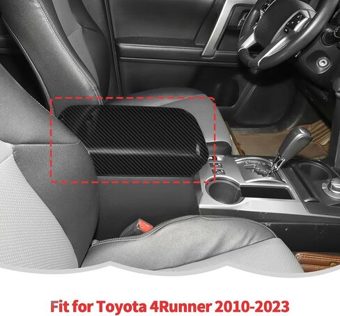 RT-TCZ Center Console Cover Armrest Box Trim Cover Decoration Interior Accessories for Toyota 4Runner 2010-2023 (Black Carbon Fiber) in Saudi Arabia
