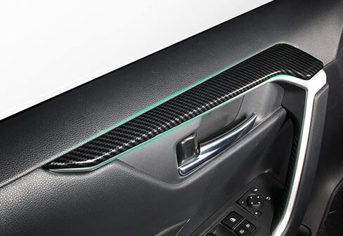 ملحقات السيارة مناسبة لتويوتا RAV4 2019-2023 ABS لوحة الباب الداخلي مسند الذراع العلوي الزخارف 4 قطعة (ألياف الكربون) in Kuwait