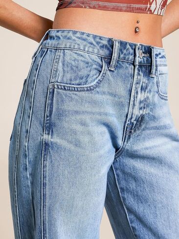 EIMMOL Straight Leg Jeans for Women Fall Fashion Cropped Mid-Rise Boyfriend Micro Stretchy Denim Ankle Pants in Kuwait