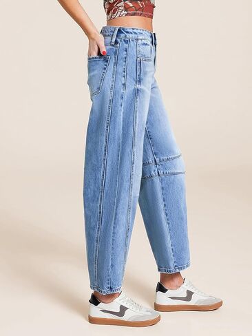 EIMMOL Straight Leg Jeans for Women Fall Fashion Cropped Mid-Rise Boyfriend Micro Stretchy Denim Ankle Pants in Kuwait