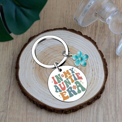 Auntie Keychain In My Auntie Era Best Aunt Ever Gift Aunt Gift From Niece Nephew Mother's Day Birthday Christmas Small in Saudi Arabia