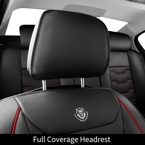 لأغطية مقاعد السيارة Toyota Corolla S 2001-2013، أغطية مقاعد السيارة بخطوط حمراء، جلد صناعي مقاوم للماء، مجموعة كاملة من 5 مقاعد، سهلة التنظيف والتركيب، غير قابلة للانزلاق، حماية وترقية المقاعد in Kuwait