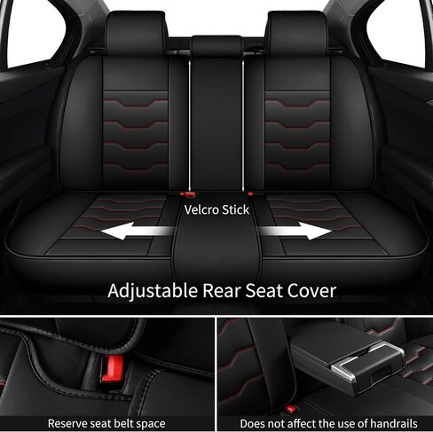 لأغطية مقاعد السيارة Toyota Corolla S 2001-2013، أغطية مقاعد السيارة بخطوط حمراء، جلد صناعي مقاوم للماء، مجموعة كاملة من 5 مقاعد، سهلة التنظيف والتركيب، غير قابلة للانزلاق، حماية وترقية المقاعد in Kuwait