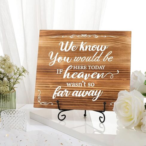 Wedding Memorial Sign We Know You Would Be Here Today If Heaven Wasn't So Far Away Wooden Memorial Table Sign with Metal Stand Rustic Wedding Decor(Retro Style) in Saudi Arabia