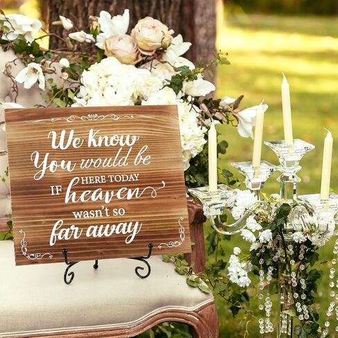 Wedding Memorial Sign We Know You Would Be Here Today If Heaven Wasn't So Far Away Wooden Memorial Table Sign with Metal Stand Rustic Wedding Decor(Retro Style) in Saudi Arabia