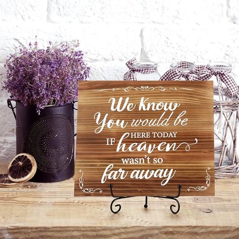 Wedding Memorial Sign We Know You Would Be Here Today If Heaven Wasn't So Far Away Wooden Memorial Table Sign with Metal Stand Rustic Wedding Decor(Retro Style) in Saudi Arabia
