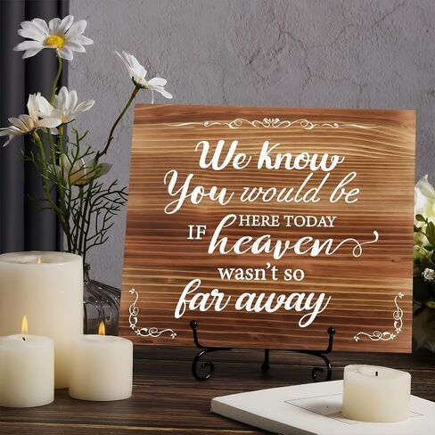 Wedding Memorial Sign We Know You Would Be Here Today If Heaven Wasn't So Far Away Wooden Memorial Table Sign with Metal Stand Rustic Wedding Decor(Retro Style) in Saudi Arabia