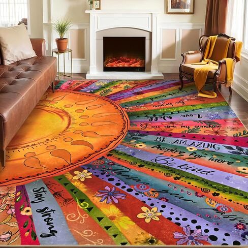 Likiyol Sun Entryway Rug 2x3 سجادة صغيرة، سجادة باب نصف دائرة للمدخل الداخلي سجاد ملهم غير قابل للانزلاق للمدخل، سجاد رمي من الصوف الصناعي الناعم قابل للغسل للدخول، المطبخ، الحمام، كومة منخفضة in Kuwait