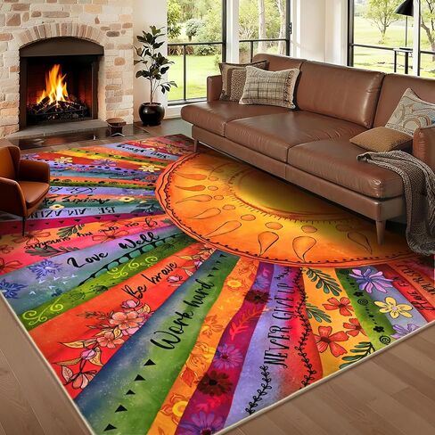 Likiyol Sun Entryway Rug 2x3 سجادة صغيرة، سجادة باب نصف دائرة للمدخل الداخلي سجاد ملهم غير قابل للانزلاق للمدخل، سجاد رمي من الصوف الصناعي الناعم قابل للغسل للدخول، المطبخ، الحمام، كومة منخفضة in Kuwait