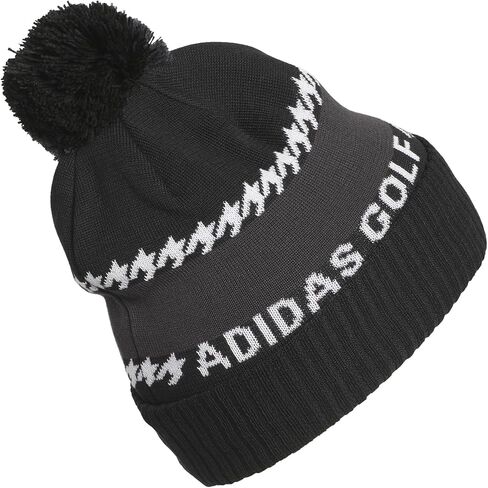 قبعة Adidas Golf للرجال Standard Cold.RDY 3-Stripes Golf Pom Beanie، أسود in Saudi Arabia