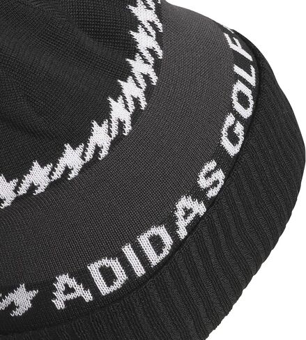 قبعة Adidas Golf للرجال Standard Cold.RDY 3-Stripes Golf Pom Beanie، أسود in Saudi Arabia