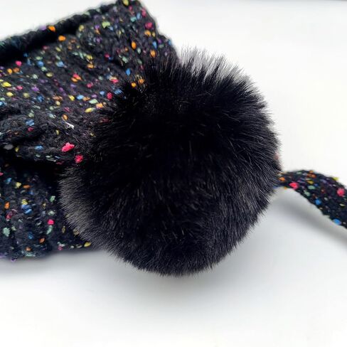 HUAMULAN النساء الشتاء شيربا قبعات صغيرة متماسكة الأذن اللوحات بيرو غطاء آذان صوف مبطن رقيق تزلج الثلوج قبعة Pompom in Kuwait