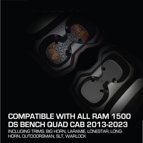 CupHolderHero يناسب ملحقات RAM 1500 2013-2024 الداخلية المخصصة الممتازة غير القابلة للانزلاق المضادة للغبار حامل الأكواب، سجادات بطانة وحدة التحكم المركزية، جيب الباب مجموعة 44 قطعة (كابينة الطاقم مع مقاعد دلو) (تقليم رمادي) in Saudi Arabia