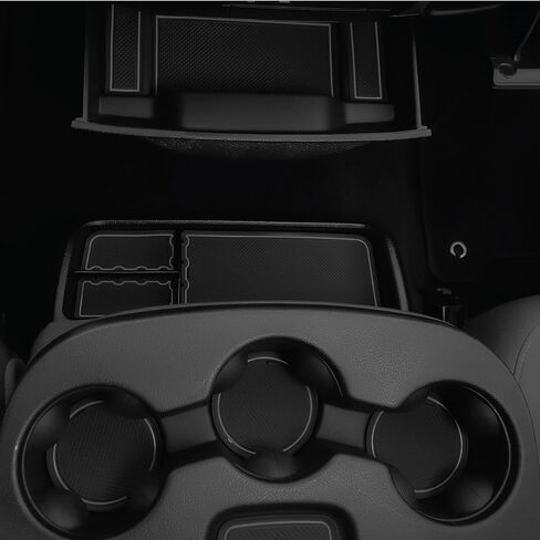 CupHolderHero يناسب ملحقات RAM 1500 2013-2024 الداخلية المخصصة الممتازة غير القابلة للانزلاق المضادة للغبار حامل الأكواب، سجادات بطانة وحدة التحكم المركزية، جيب الباب مجموعة 44 قطعة (كابينة الطاقم مع مقاعد دلو) (تقليم رمادي) in Saudi Arabia